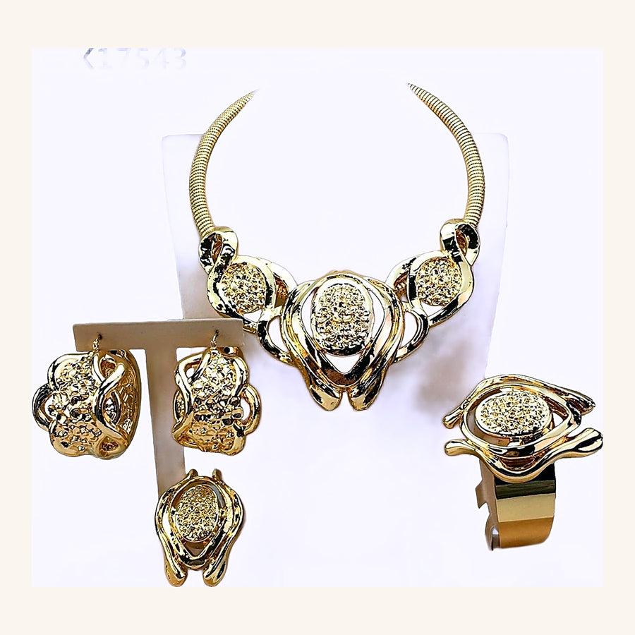 Macdanny Exquisite Gold Earring and Pendant ME0017