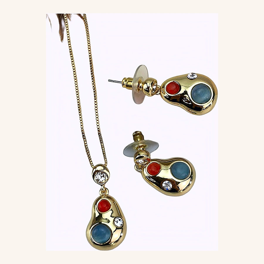 Macdanny Exquisite Gold Earring and Pendant ME0018